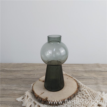 21cm Tall Bubble Ribbed Flower Glass Vases